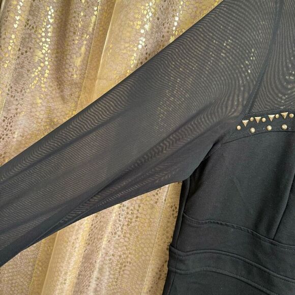 Torrid Black Long Sleeve Mesh Studded Rhinestone Skater Dress 3X 22-24 - Picture 6 of 10